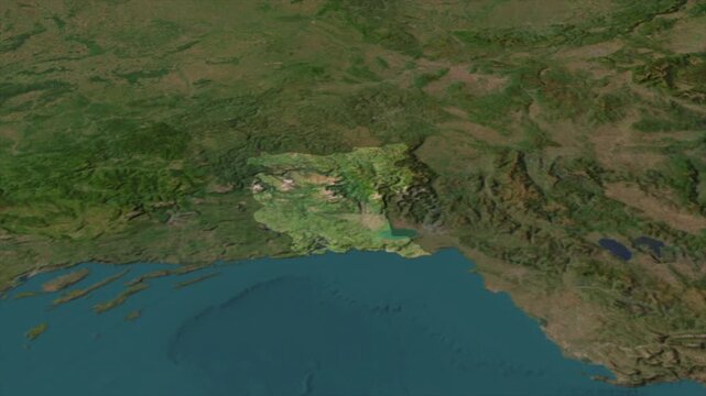  Zooming From World Map To MONTENEGRO, High Tech Colorful Map Animation