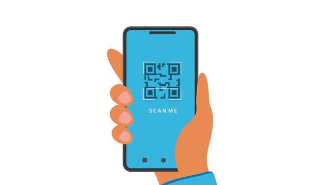 4k Smartphone QR Code Scan Animation with Hand
