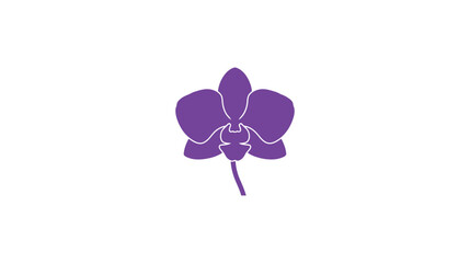 Purple orchid silhouette against a white background floral graphic design element © GDSafayet03