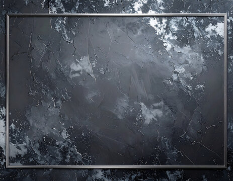 Dark Gray Textured Background with Thin Metallic Border Frame