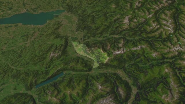  Zooming From World Map To LIECHTENSTEIN, High Tech Colorful Map Animation