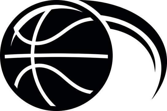 Basketball ball motion trail graphic symbol vector illustration with basketball, illustration