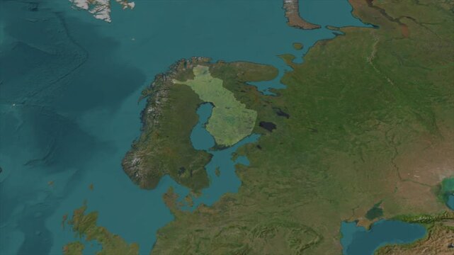  Zooming From World Map To FINLAND, High Tech Colorful Map Animation