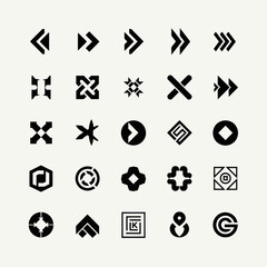 Fototapeta premium Collection of Abstract Geometric Shapes and Symbols