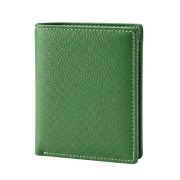 Green textured wallet case standing upright