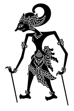 Indonesian Wayang Kulit Shadow Puppet Silhouette