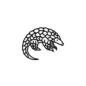 Cute Pangolin Illustration - Stylized Animal Icon