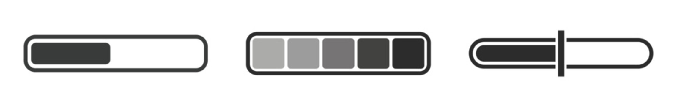 Set of loading bars and progress indicators, flat icons for web design, user interface elements for software, games and applications, vector illustration