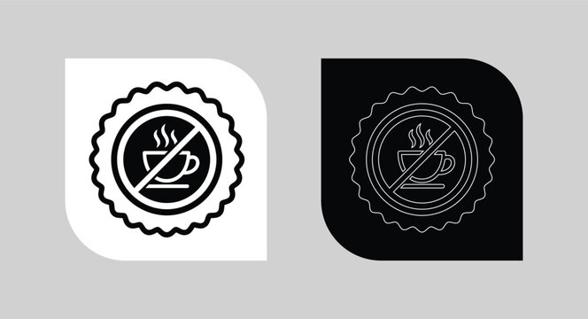 No hot drink prohibition sign icon with prohibition monochrome isolated pictogram beverage restricted caffeine forbidden