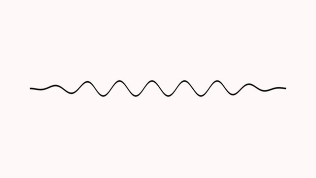 Minimalist sine wave animation, abstract sound frequency pulse, digital audio signal loop