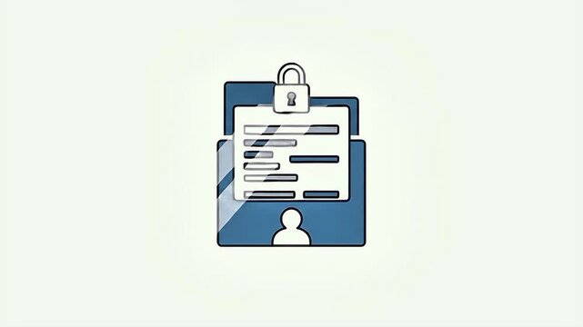 Data Privacy and Secure Document Folder Graphic Animation