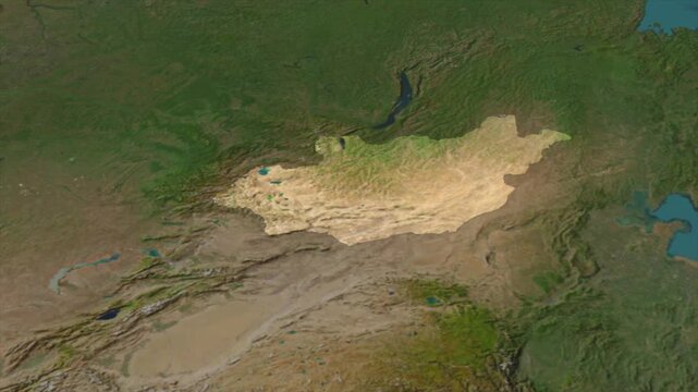  Zooming From World Map To MONGOLIA, High Tech Colorful Map Animation