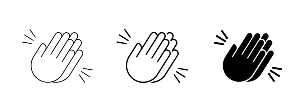 Clapping Hands Applause icon Set, Congratulations Praise Thank You Gesture Icon Collection