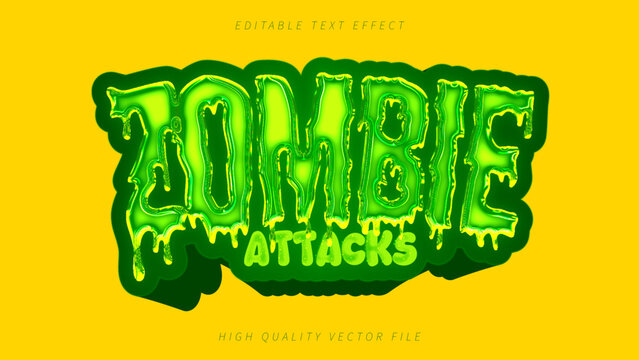 Liquid Zombie Game Tittle Customizable Vector Text Effect