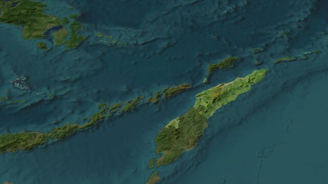  Zooming From World Map To EAST TIMOR, High Tech Colorful Map Animation