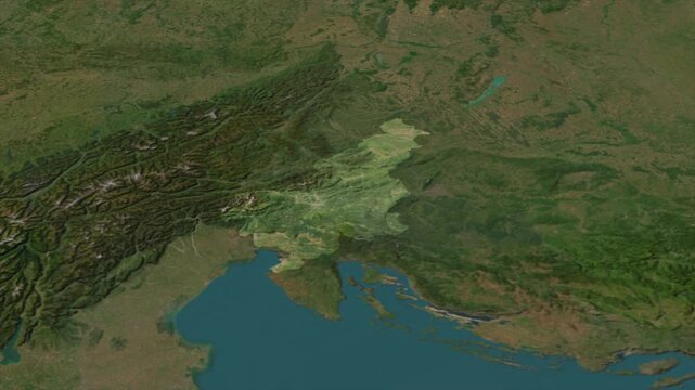  Zooming From World Map To SLOVENIA, High Tech Colorful Map Animation