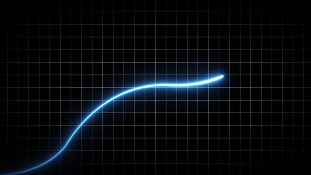 Global business growth neon glowing line and world map background animation. Business, economy, financial services Abstract concept.
