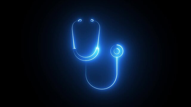 Stethoscope icon pulsing smoothly with heartbeat rhythm on green. 4k video 