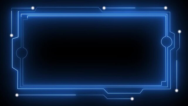 Technology HUD Loop Animation. Frame border HUD element. Abstract technology Hud frame background