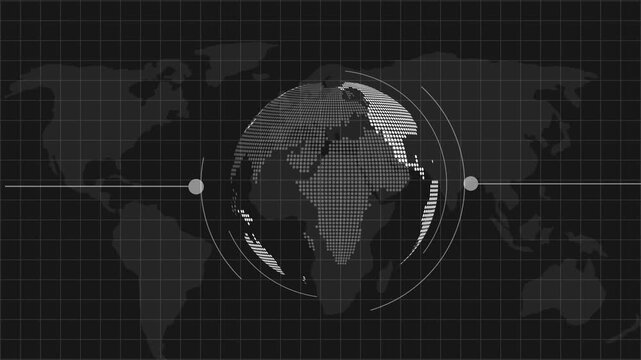 abstract gray globe planet earth .Globe, earth and isolated digital map of world with international network, population data and 3d planet.