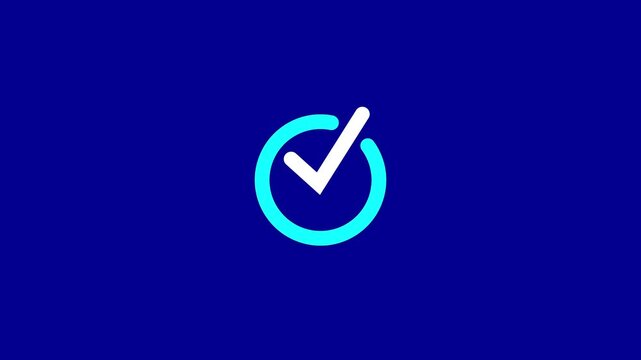check mark icon animation, box icon sign animation ,Check mark sign icon animation on black background, check mark Mk video footage.