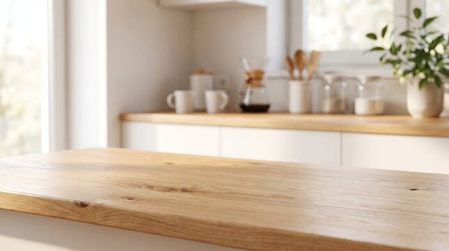 Empty live edge wooden table surface in blurred luxury modern living room interior background for product presentation
