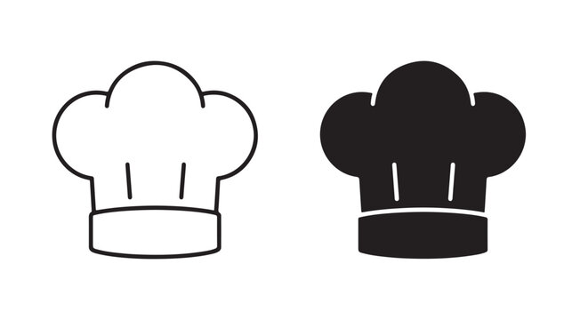 Minimal Chef Hat Line Icon &ndash; Cooking Profession Vector