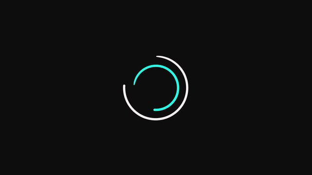 Loading circle animation, Animation spinning load icon with alpha layer transparent background, waiting for download.