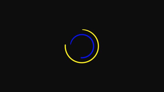 Loading circle animation, Animation spinning load icon with alpha layer transparent background, waiting for download.