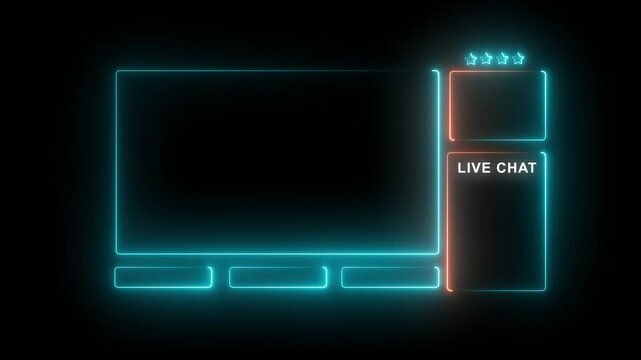 Intermission Stream Overlay Animated, Neon Sign looping and chat for live streaming.Live chat Intermission Stream Overlay Animation Live streaming Frame