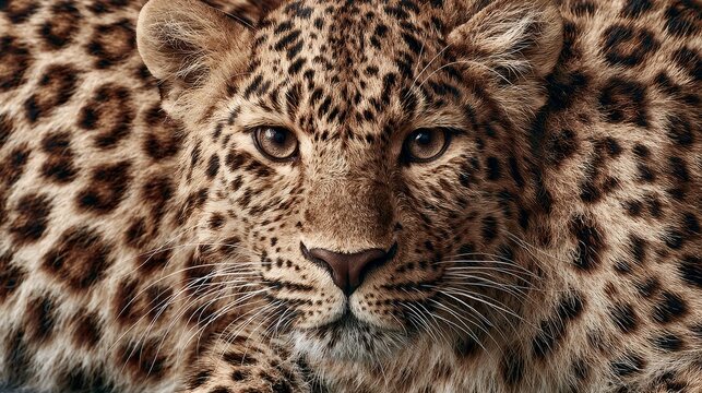 Intense Leopard Portrait: Captivating Gaze, Wild Elegance