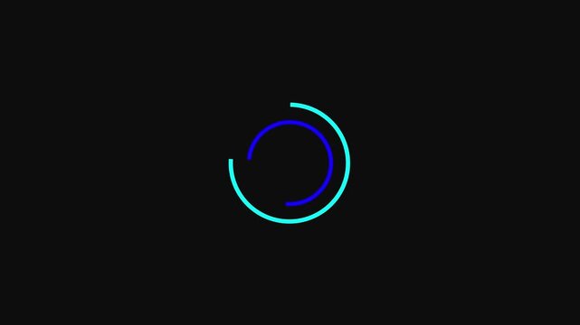 Loading circle animation, Animation spinning load icon with alpha layer transparent background, waiting for download.