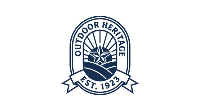 Outdoor Heritage vintage badge emblem logo design.