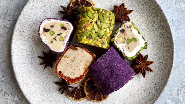 Turkish delight or lokum is a traditional Eastern sweet made with nuts. Turkish delight, lokum