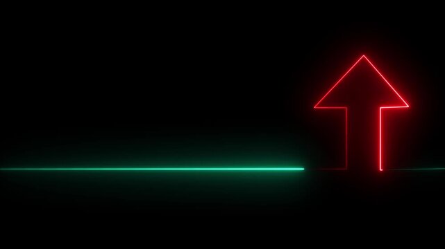 Abstract Glowing neon line icon and up arrow animation. growth up concept, Money, profit, investment, growth business up arrow animation pk video