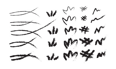 Fototapeta premium Diverse Set of Hand Drawn Brush Stroke Elements for Designers