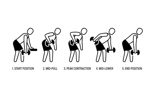 Dumbbell Tricep Kickback Exercise Steps Guide