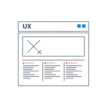 Minimalist ux website wireframe layout icon isolated on transparent background, illustration