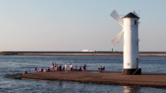 Stawa Mlyny - an iconic navigation mark and the official symbol of Swinoujscie, Poland