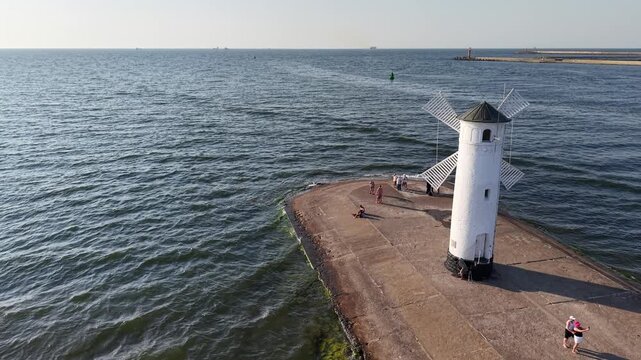 Stawa Mlyny - an iconic navigation mark and the official symbol of Swinoujscie, Poland