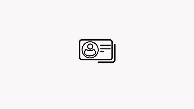 People, person, human and user ID card animated icon for ​employee identity, profile identification, identifier, account verify, validation, information, access and other