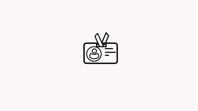 People, person and user ID card animated icon for ​employee identity, profile identification, identifier, account verify, validation, human information, access and other