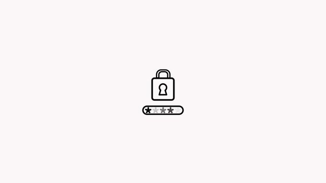 Security Icon .Closing and opening the lock padlock icon animation on black background. Lock icon protection safety security privacy password concept.