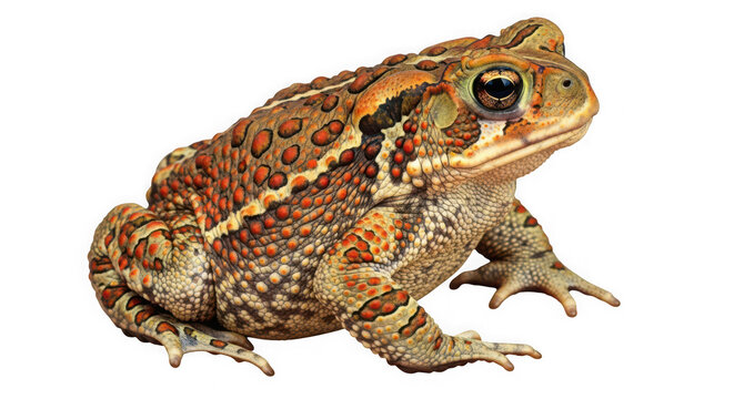 American toad profile with cold blooded amphibian wildlife creature as PNG cutout