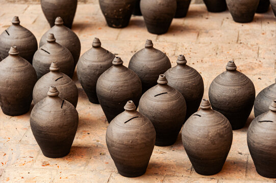 Nepalese ceramics made in the historic district of Bhaktapur, Nepal