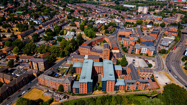 Sir Peter Hilton Court student halls accommodation aerial view Derby
