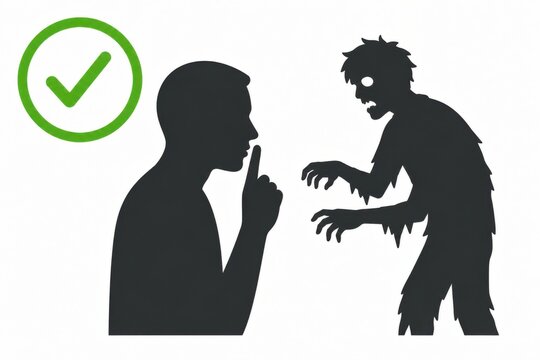 Business professional approving decision with checkmark. Manager confirming choice or successful outcome with hand gesture and shadow figure.