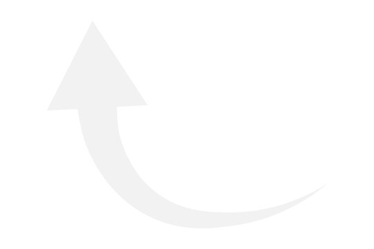 Simple white curved arrow pointing up