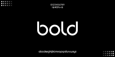 Minimalist tech typeface featuring the word bold. © HeyluStudio
