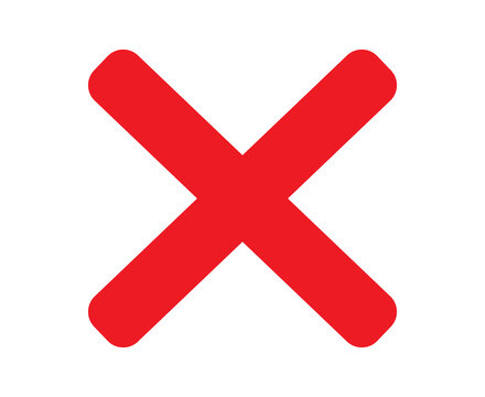 Red x mark symbol icon for cancel or wrong choice